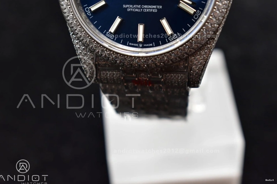 41mm Stick JDF Markers Best Version Blue DateJust Diamond 1124
